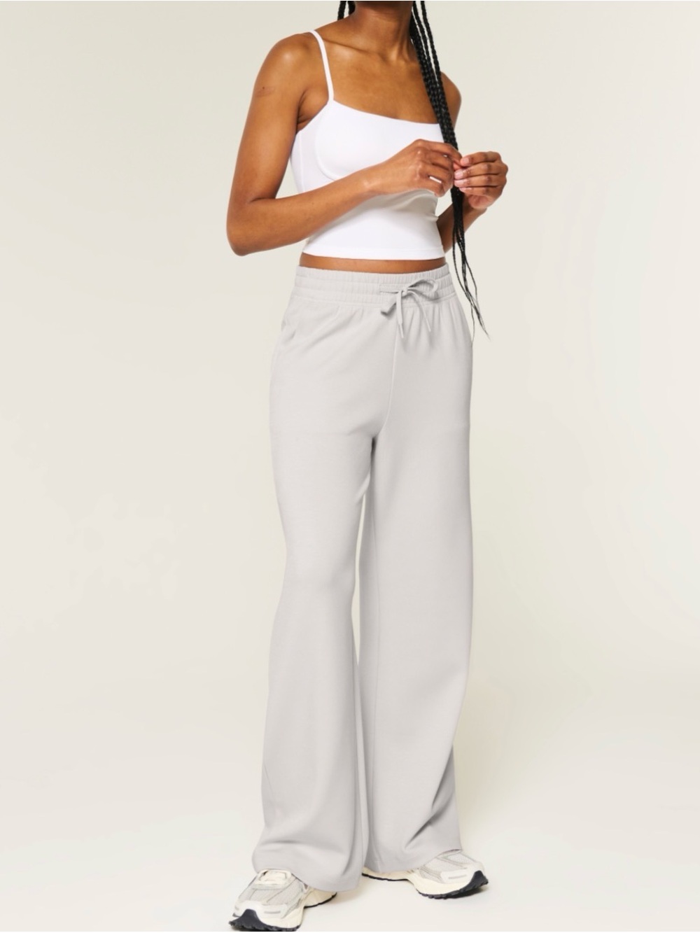 Gilly Hicks cooldown Wide Leg Active Jogger Pants Size M 6/8 ✨grey So Soft!!